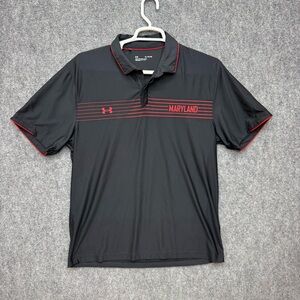 Under Armour Polo Black Maryland Men's loose  size XL red trim